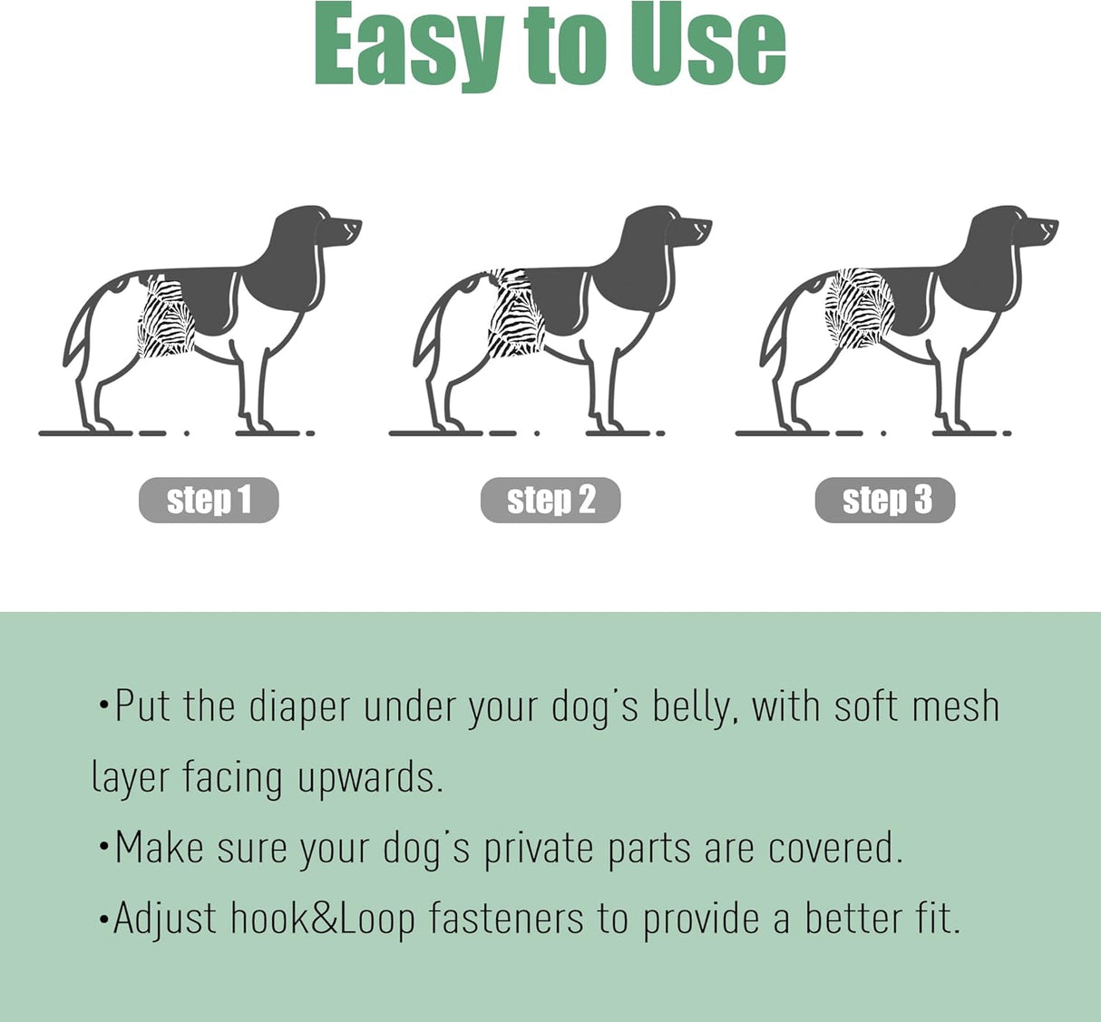 wegreeco Pañales lavables perros machos(cebra, jirafa, manchado, talla M)