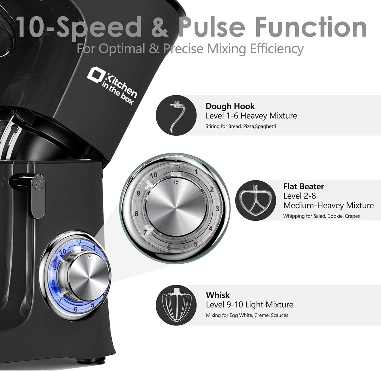 Batidora de Cocina en Caja, Kitchen in the Box, 900W, 8.5 QT