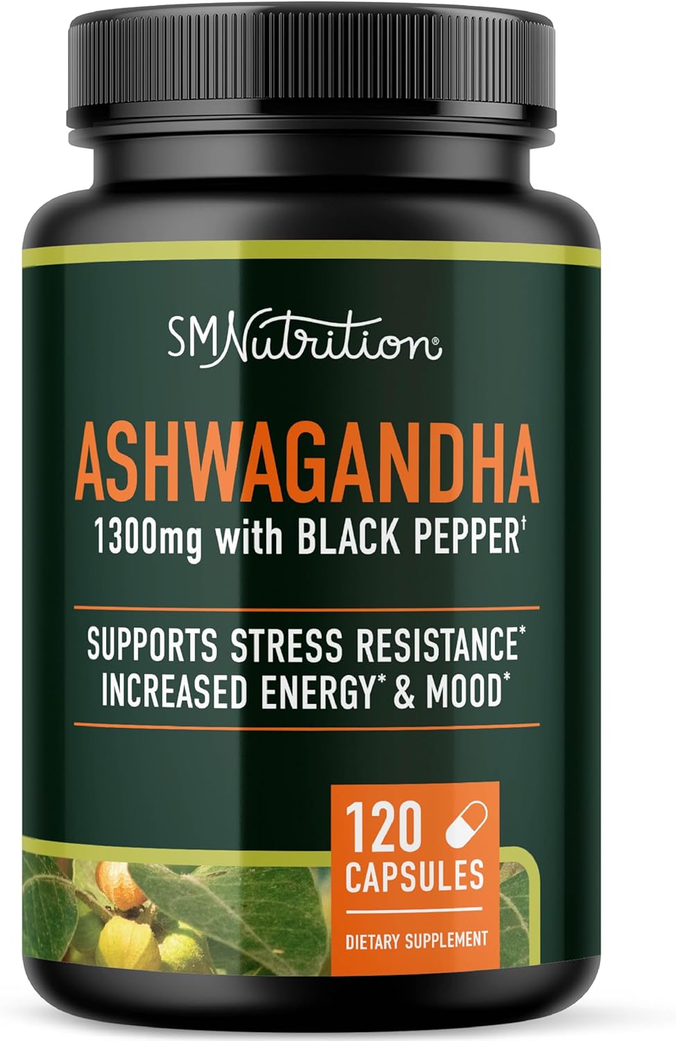 Suplemento Ashwagandha 1300mg, Adaptógeno, 120 cápsulas