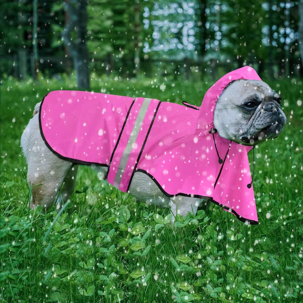 Capa de lluvia impermeable para perro - Reflectiva, Ajustable, Mediana
