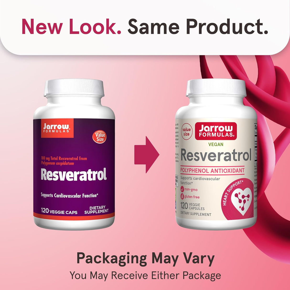 Suplemento Jarrow Resveratrol 100 mg - 120 cápsulas vegetal