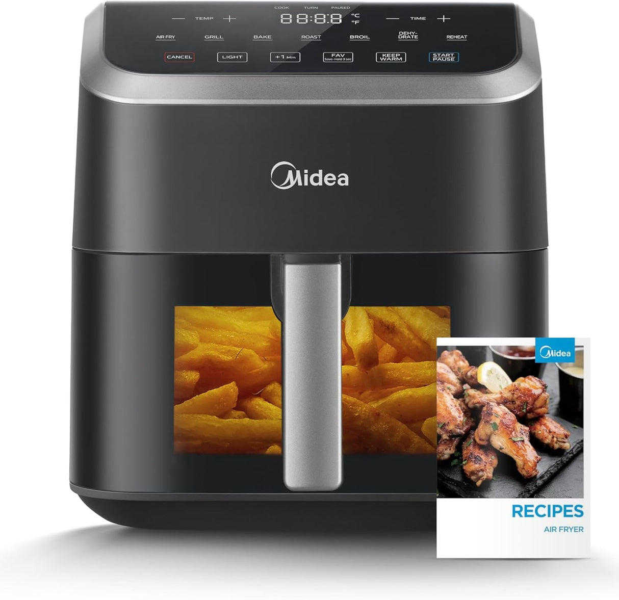 Freidora de Aire Midea 5.5Qt, Ventana, 9 Menús, Heatexpress