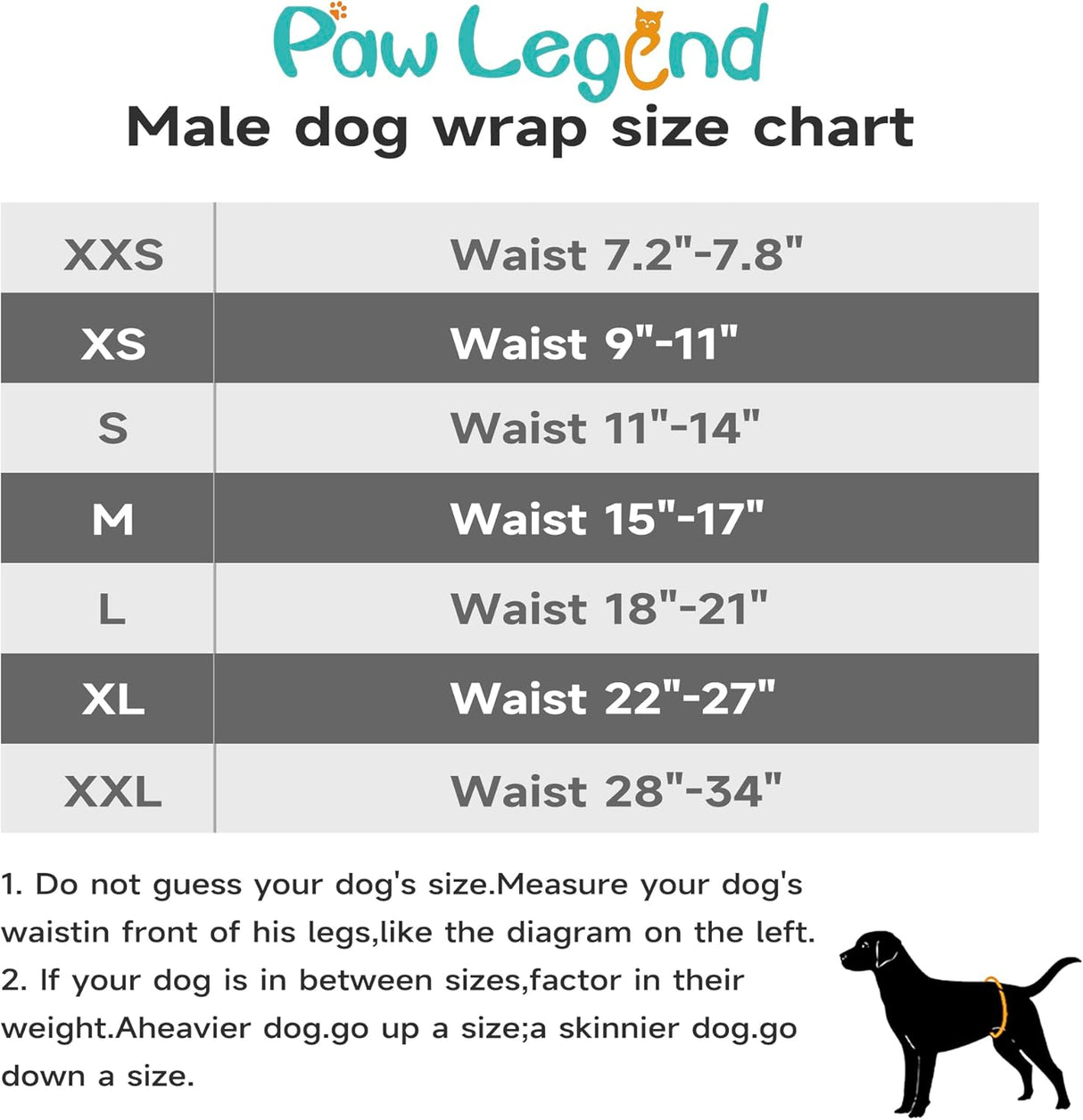 Paw Legend - Pañales lavables perro (3 unidades), S, Negro, negro, negro