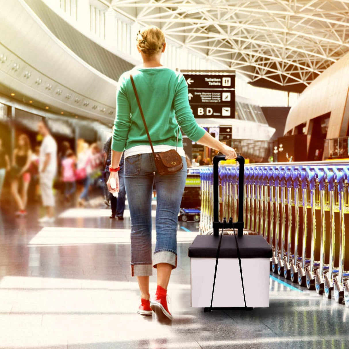 Carretilla Plegable KINJOEK 25kg, Ligera y Compacta, 55lbs