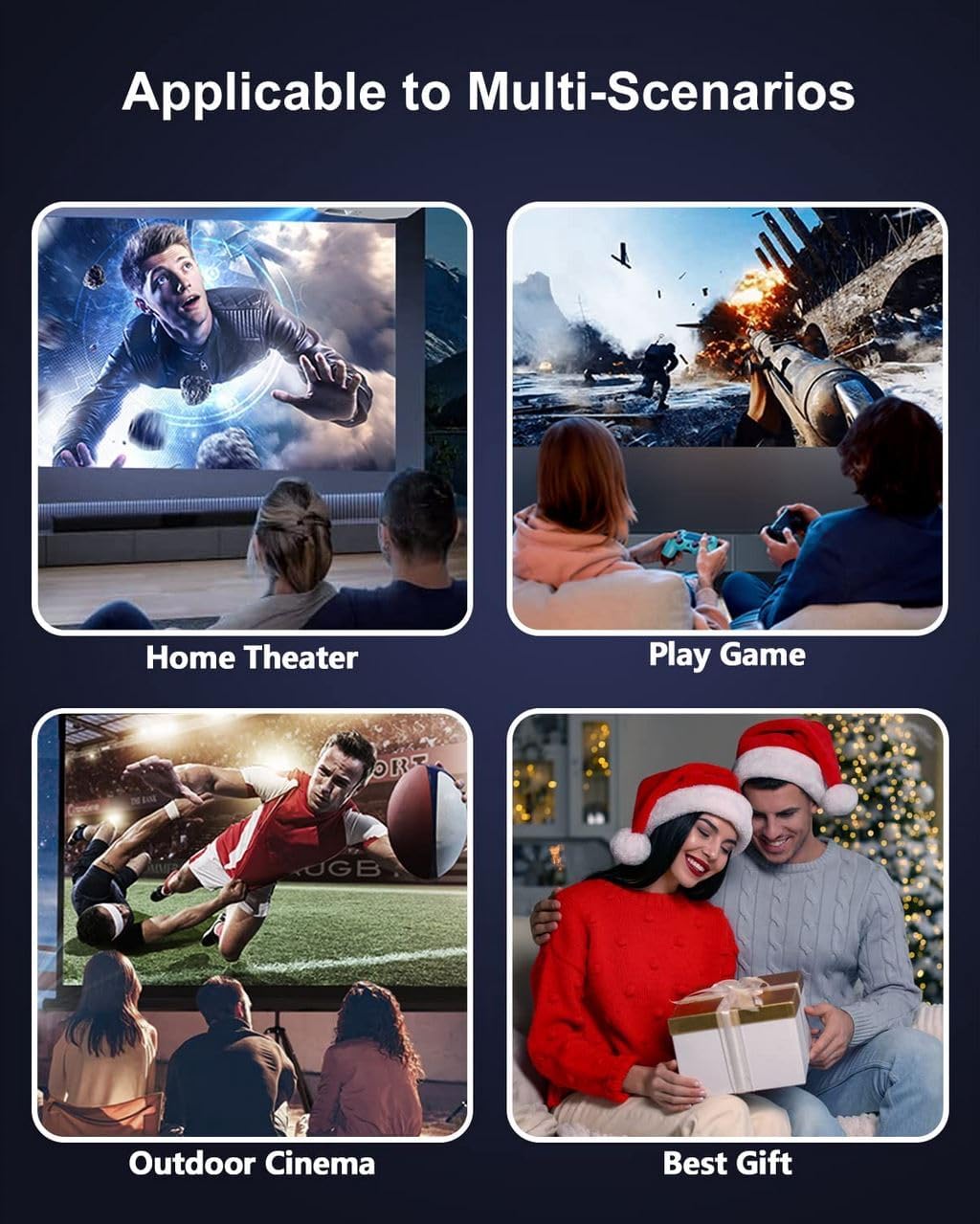 Proyector FUDONI 4K Portátil WiFi Bluetooth 18000L HD 1080P