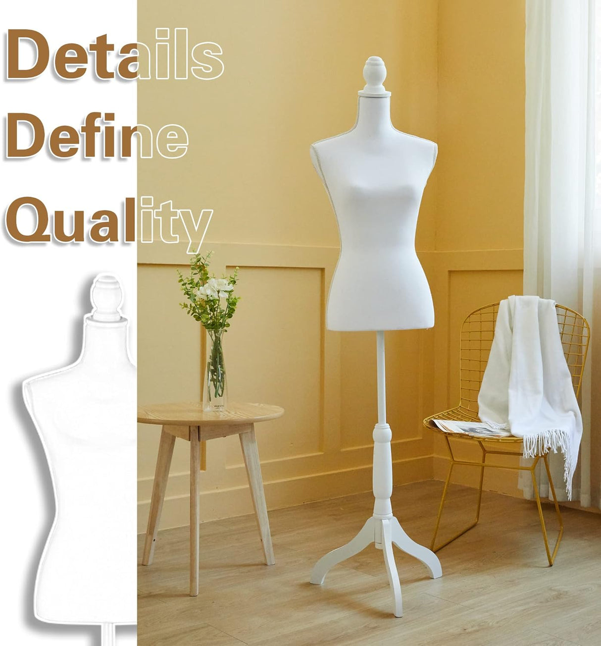 Maniquí HOMBOUR Ajustable, Torso para Costura y Exhibición