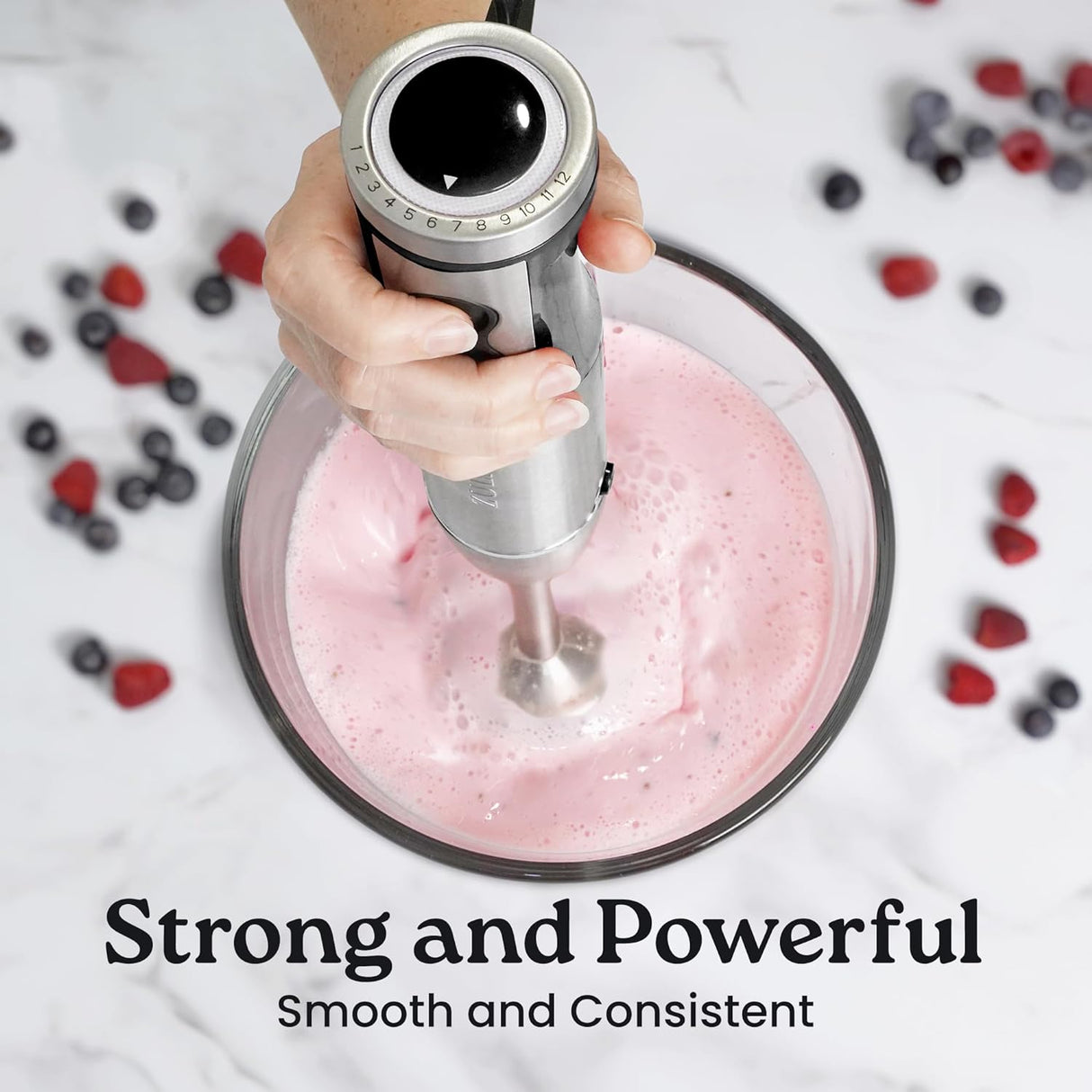 Batidora de inmersión 3 en 1, 800W y 12 velocidades, con accesorios
