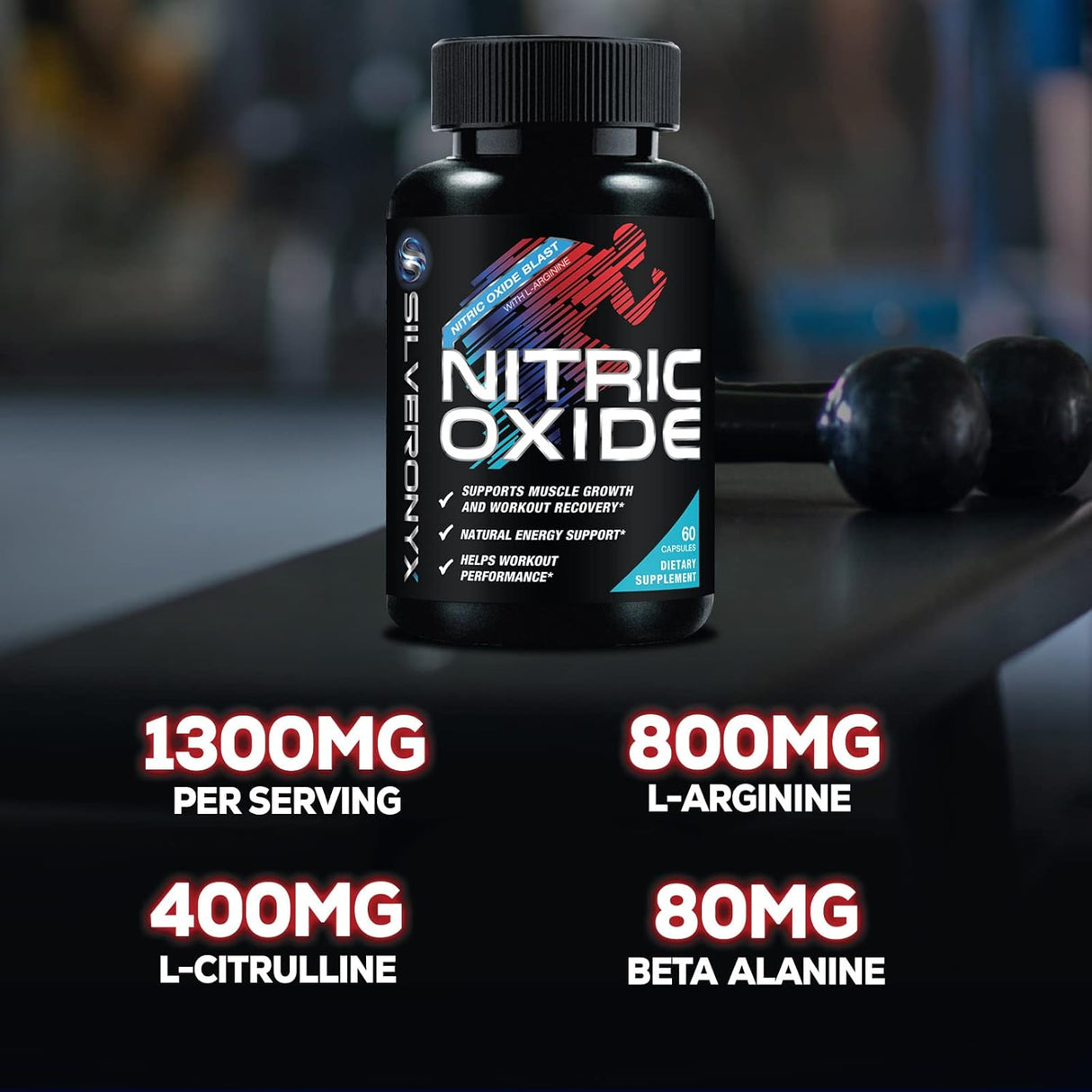 Suplemento Nitric Oxide Extra Fuerte - L Arginina 60 Cápsulas