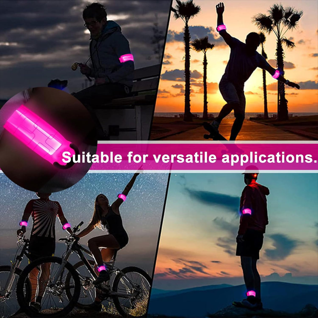 Brazalete LED Recargable USB para Correr y Ciclismo