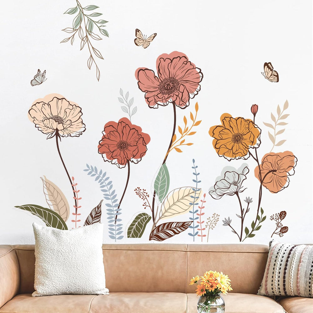 Pegatinas de Flores Wondever para Paredes, Decoración Boho