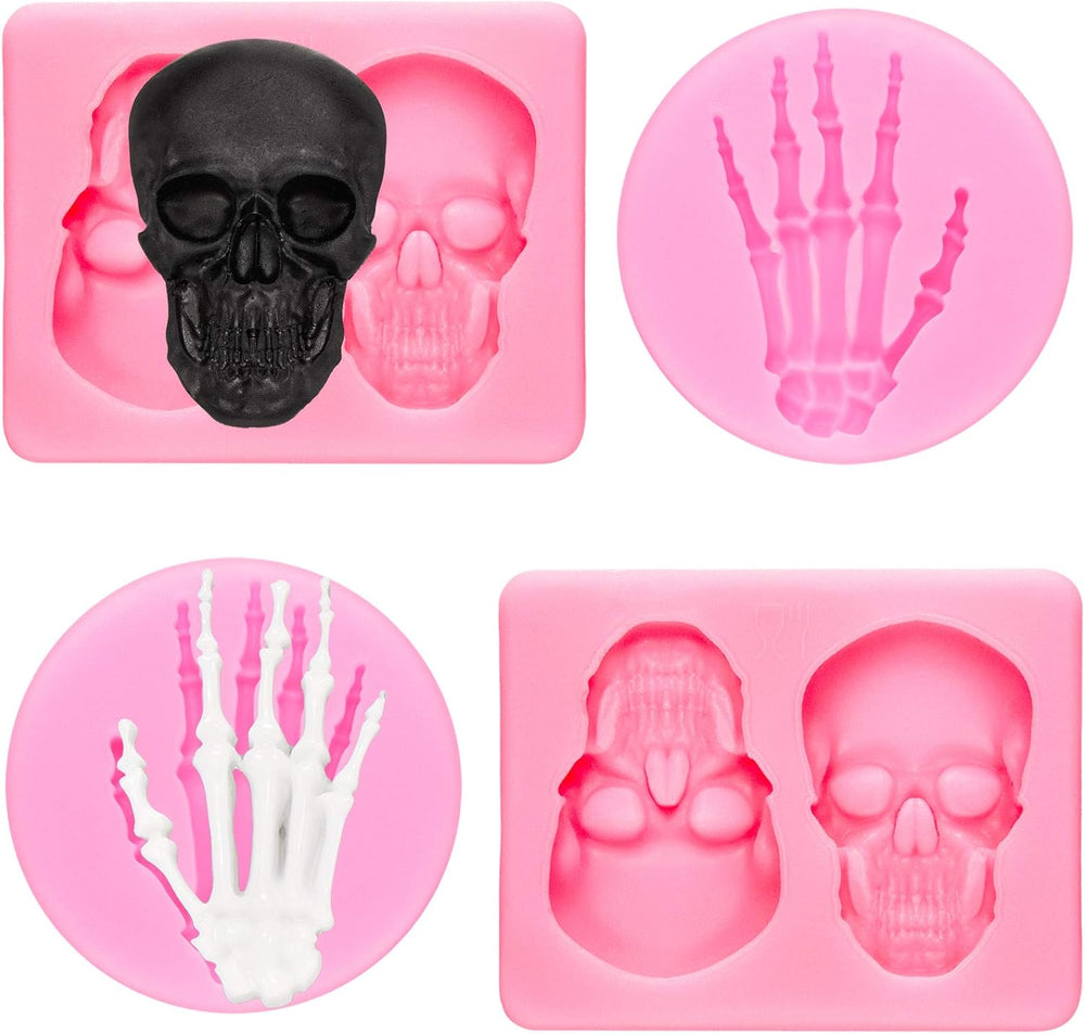 Moldes de Silicona Patelai para Fondant, 4 Piezas, 3D Huesos