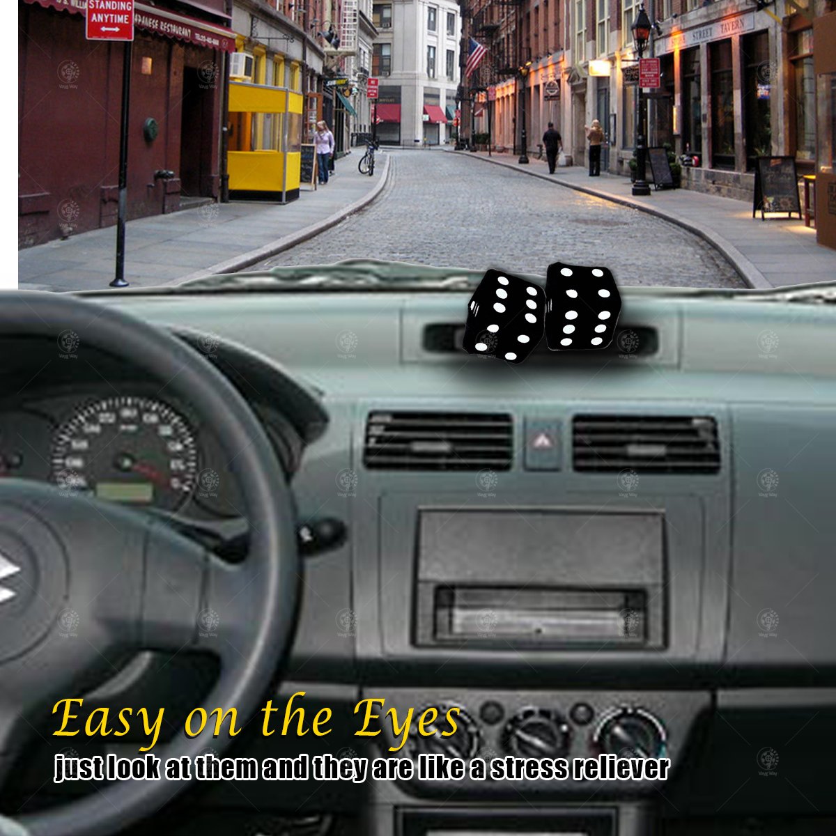 dados colgantes blanco y negro para auto