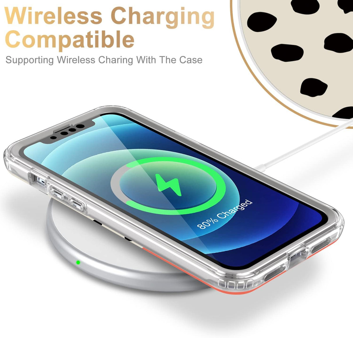 ESDOT Funda para iPhone 12, iPhone 12 Pro con protector de pantalla integrado, funda resistente con diseños de moda para mujeres y niñas, funda protectora para iPhone 12/12 Pro de 6.1 pulgadas, bonito patrón de leopardo