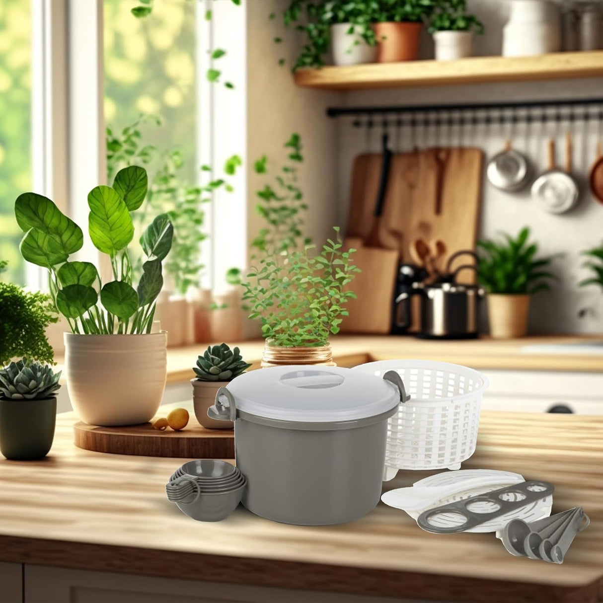 Cocedor de Arroz y Pasta Prep Solutions 17 Piezas 12 Tazas