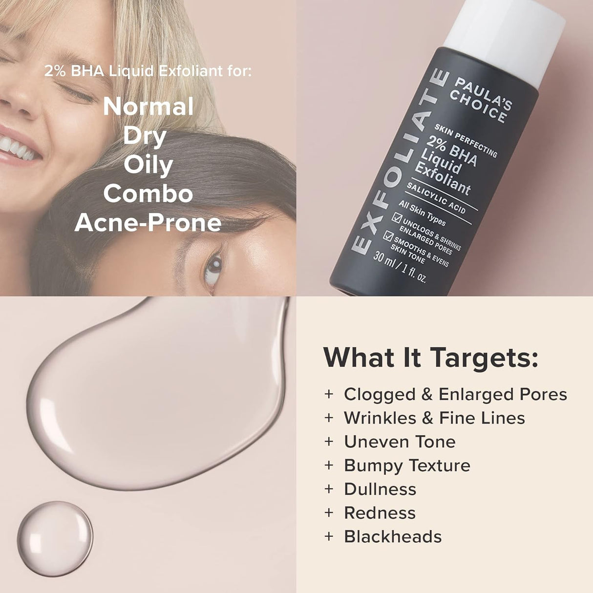 Exfoliante de ácido salicílico líquido BHA al 2%