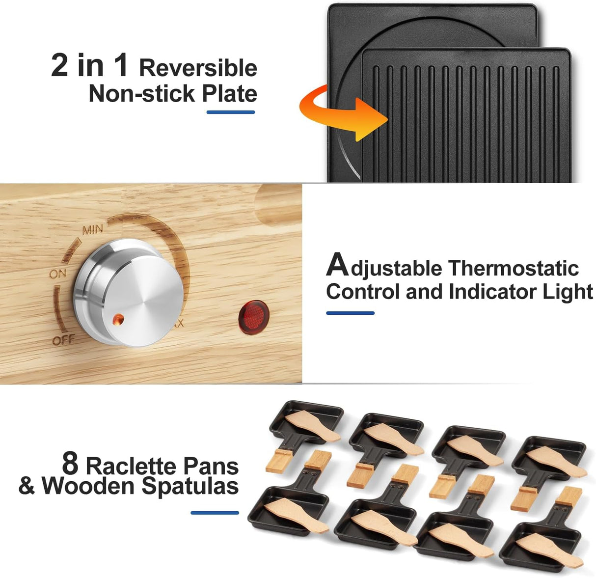 Parrilla eléctrica de 1500 W antiadherente CMRG-300W CUSIMAX