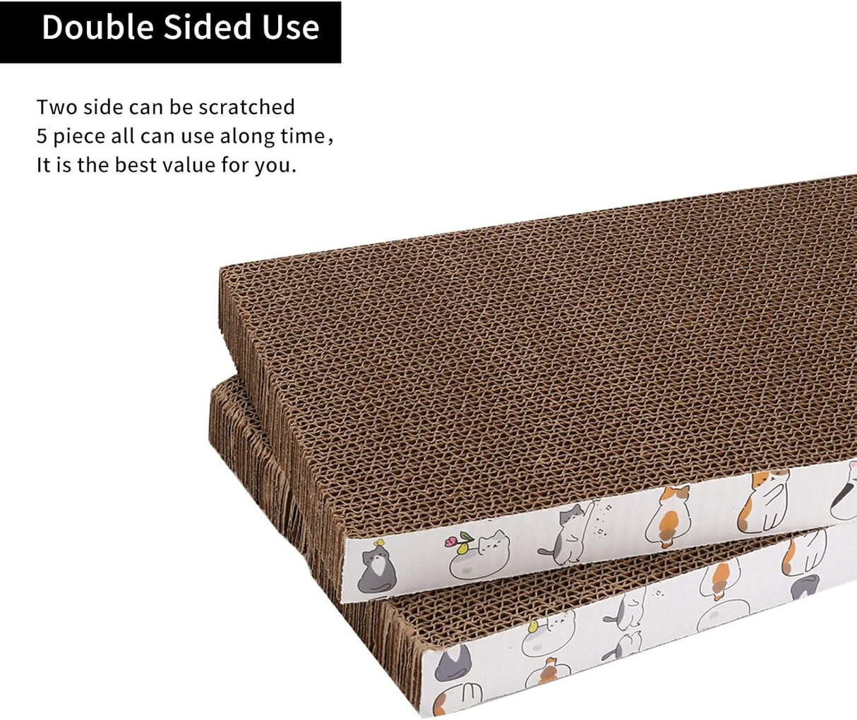 Paquete de 5 almohadillas para rascar gatos reversibles