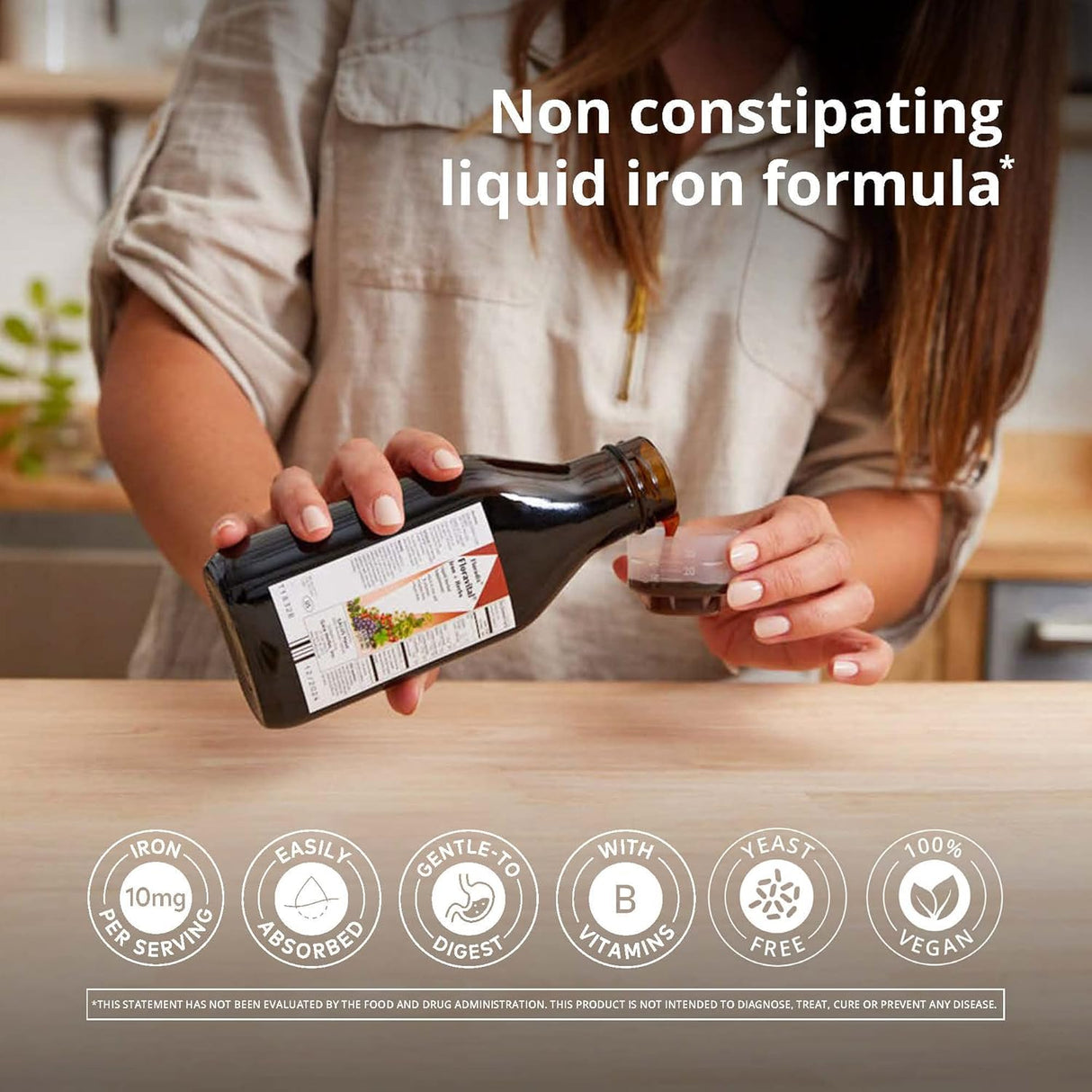 Suplemento loradix Floravital Iron & Herbs líquido vegano