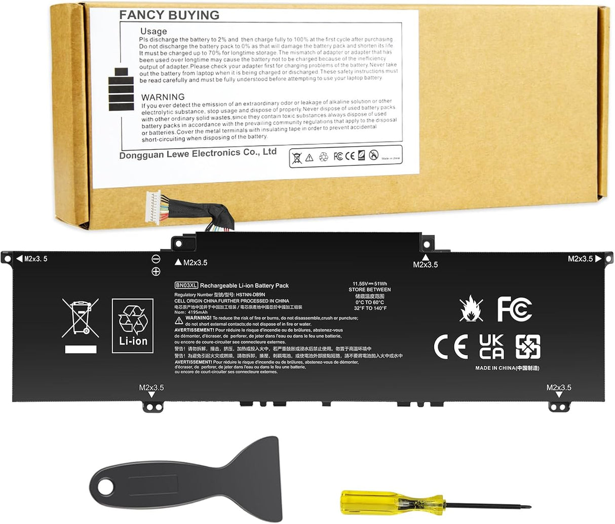 Batería BN03XL L77034-005 para HP Envy X360 2020