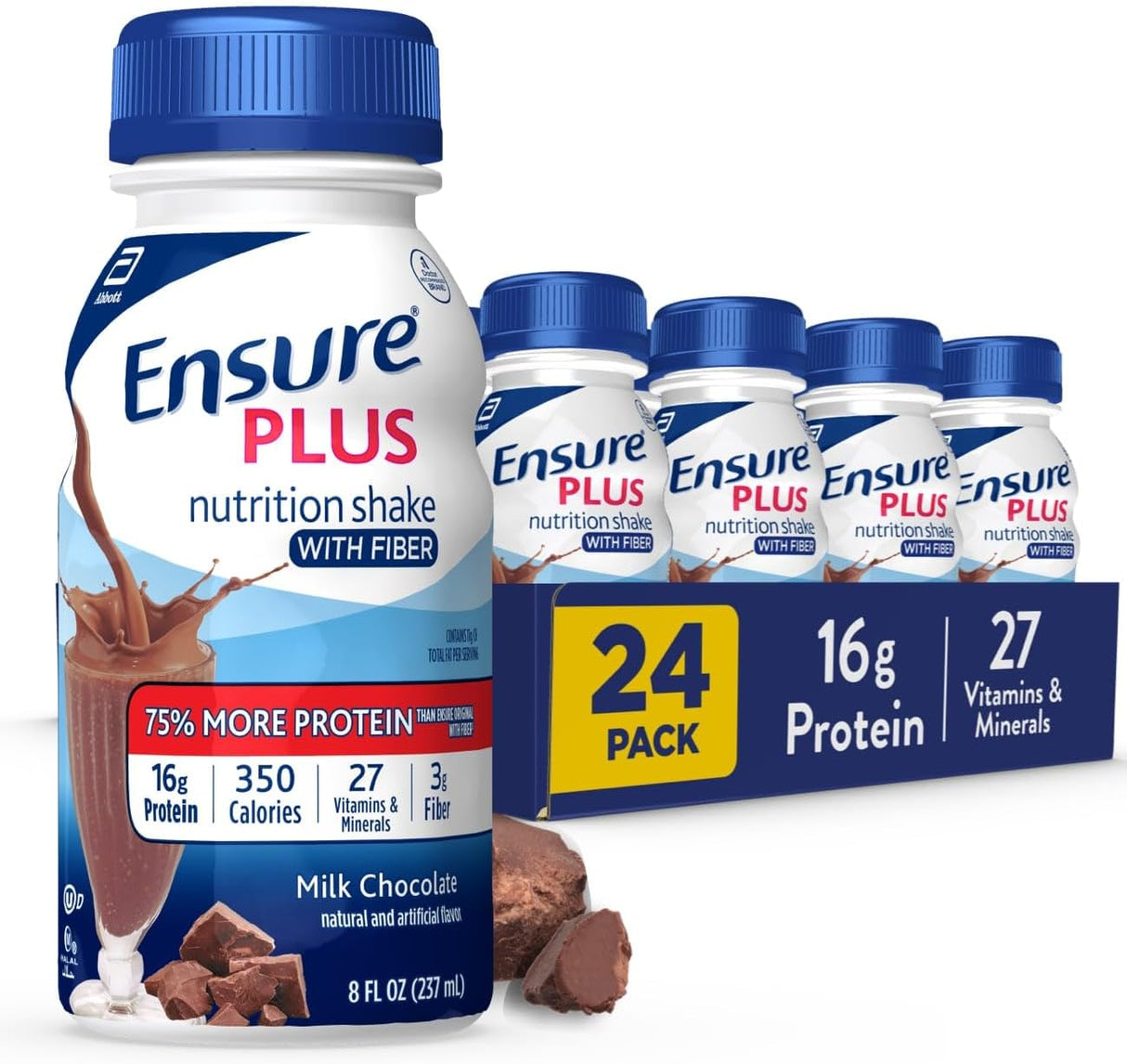 Batido Nutricional Ensure Plus | 16g Proteína, 27 Vitaminas | 24 Pack