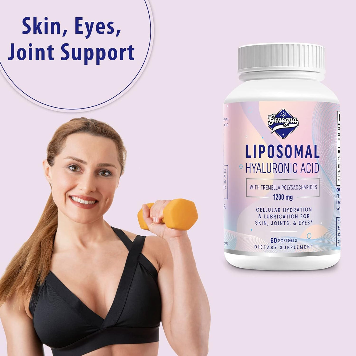 Suplementos de ácido hialurónico liposomal de 1000 mg