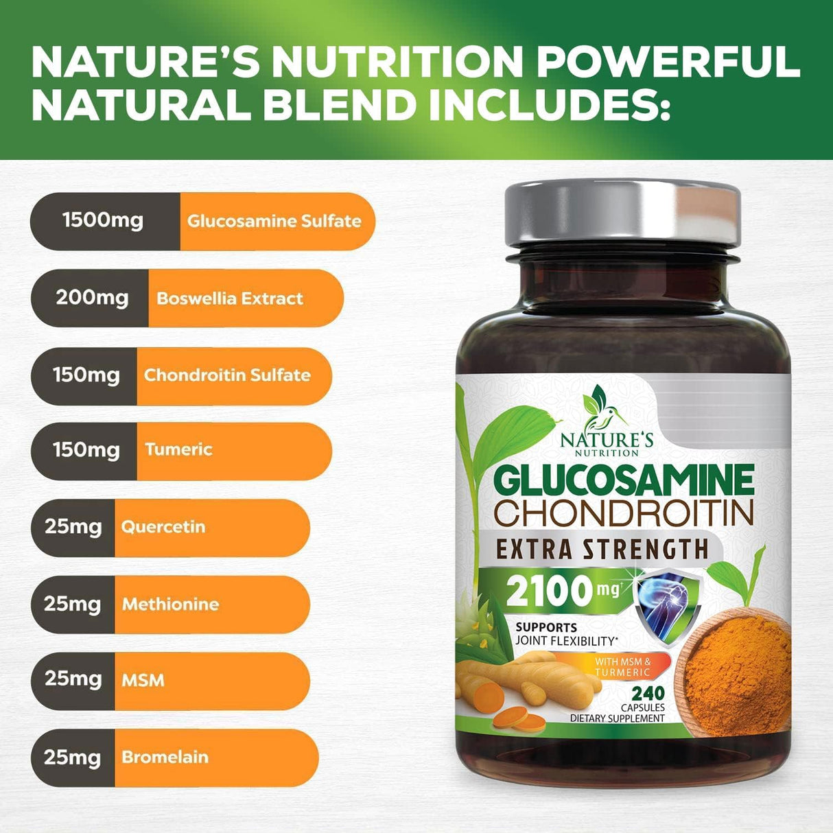 Suplementos Alimenticios de glucosamina con cúrcuma