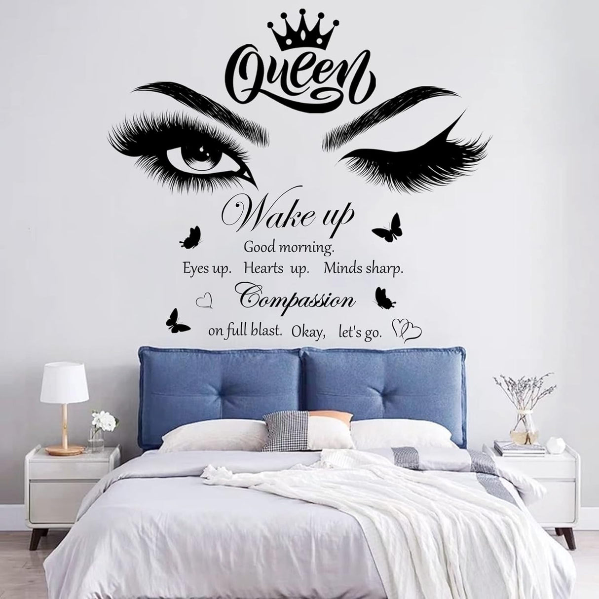 Vinilo Inspiracional Ojos Pestañas Decoración Pared para Mujeres