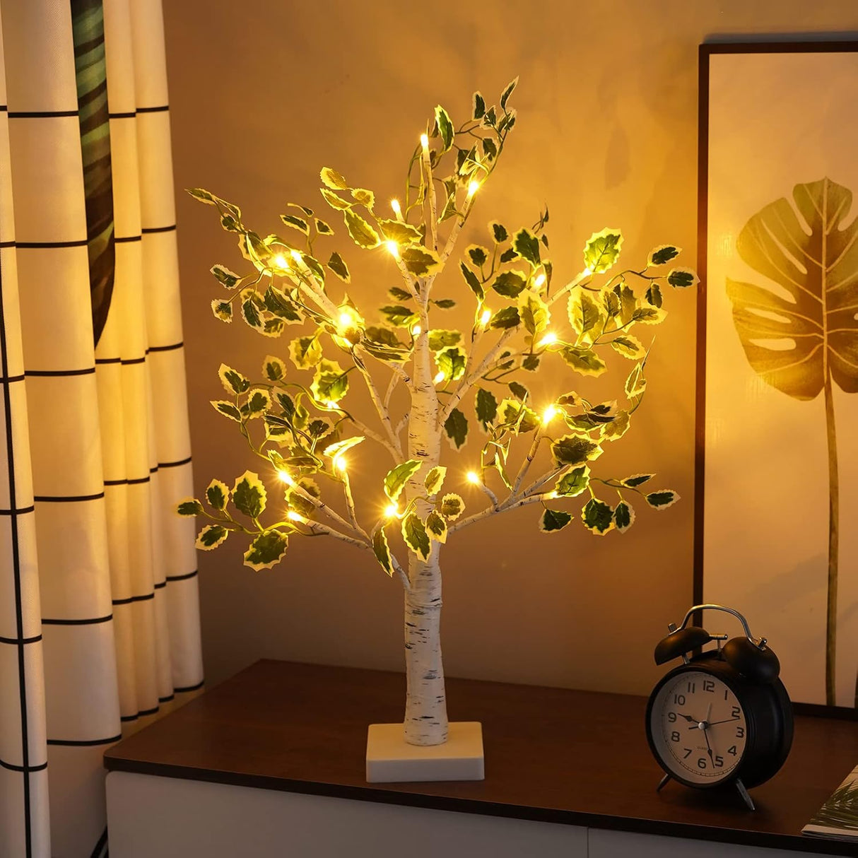 Árbol de Luz LED de 2 pies, con 24 luces, decoración navideña