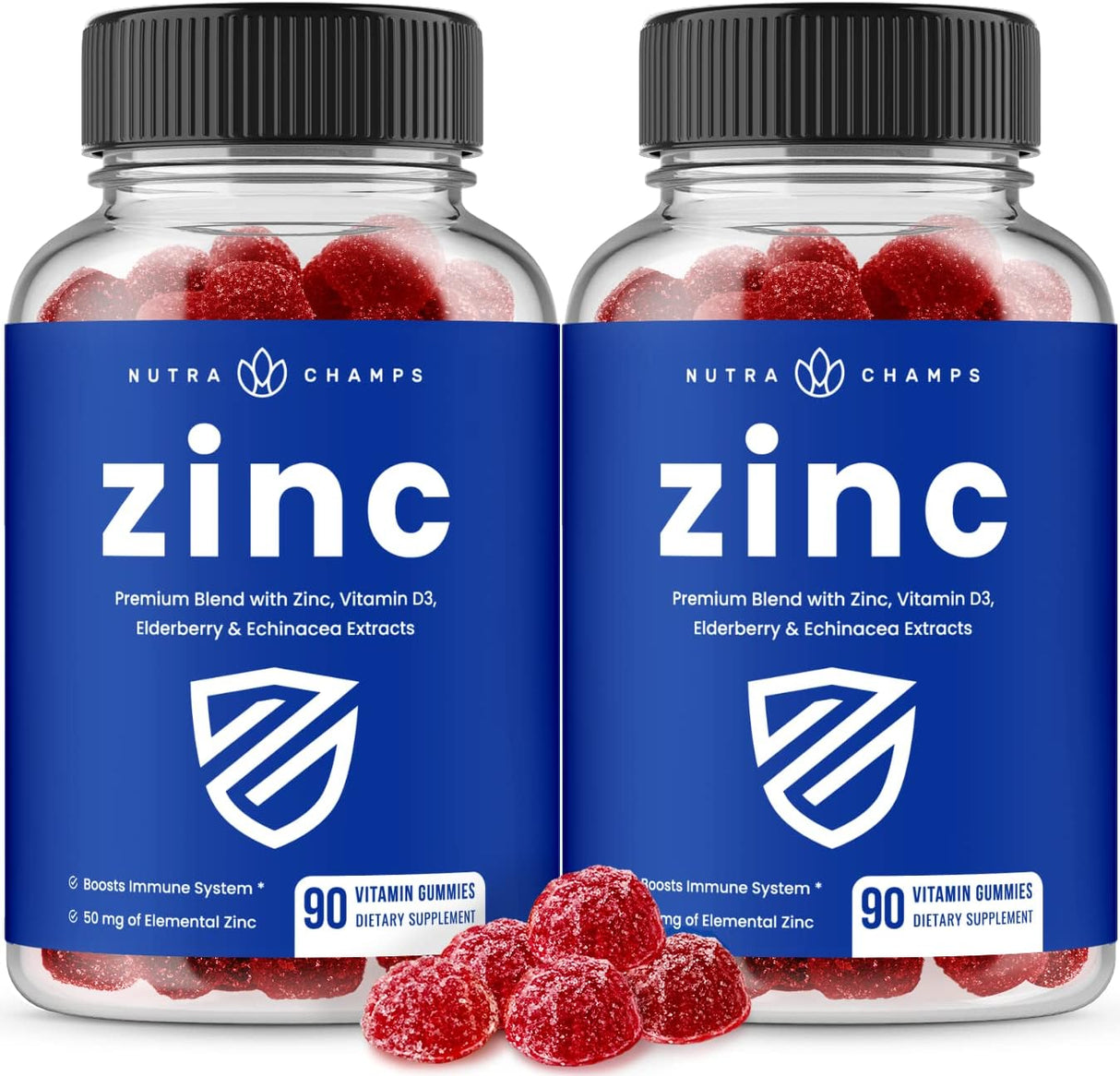 Suplementos Gomitas de zinc de 2 pack apoyo inmunológico
