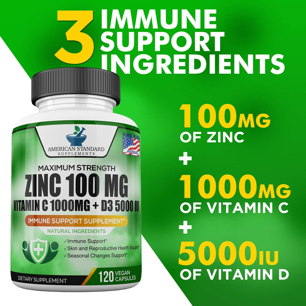 Suplementos Alimenticios Zinc 100 mg D 5000 UI