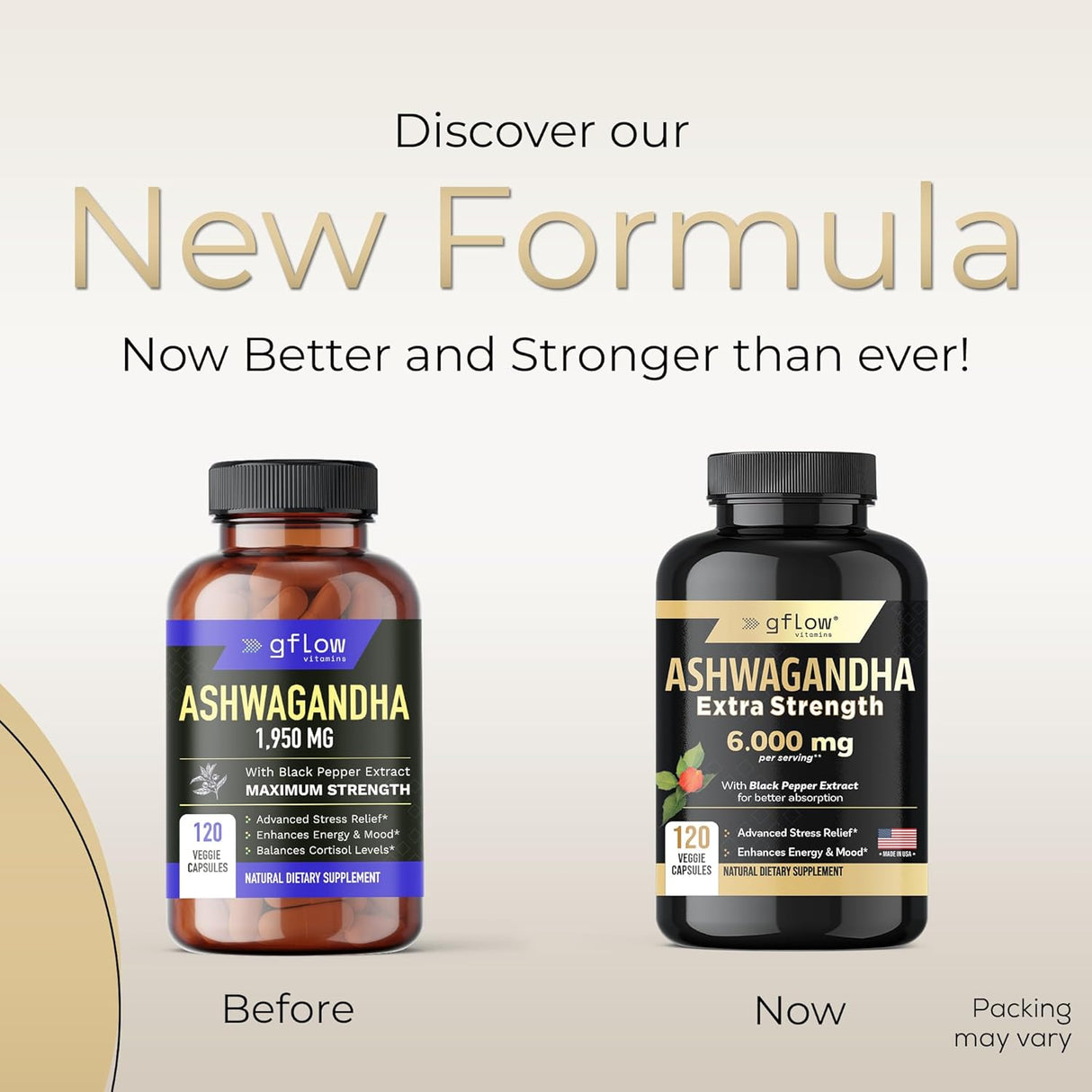 Suplementos de Ashwagandha, 6000mg, Vegano, Energía, USA