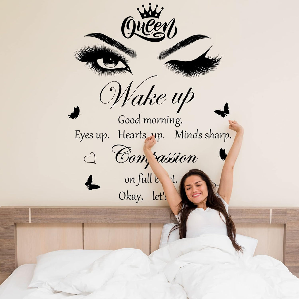 Vinilo Inspiracional Ojos Pestañas Decoración Pared para Mujeres