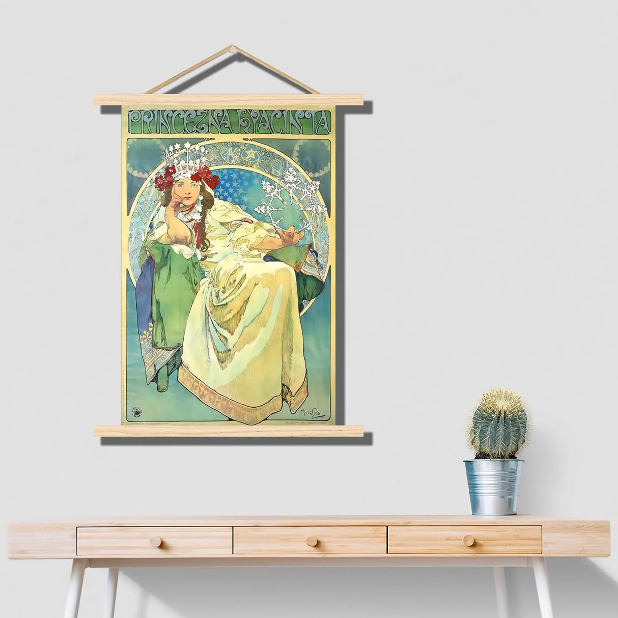 Póster artístico de Alphonse Mucha para decoración del hogar