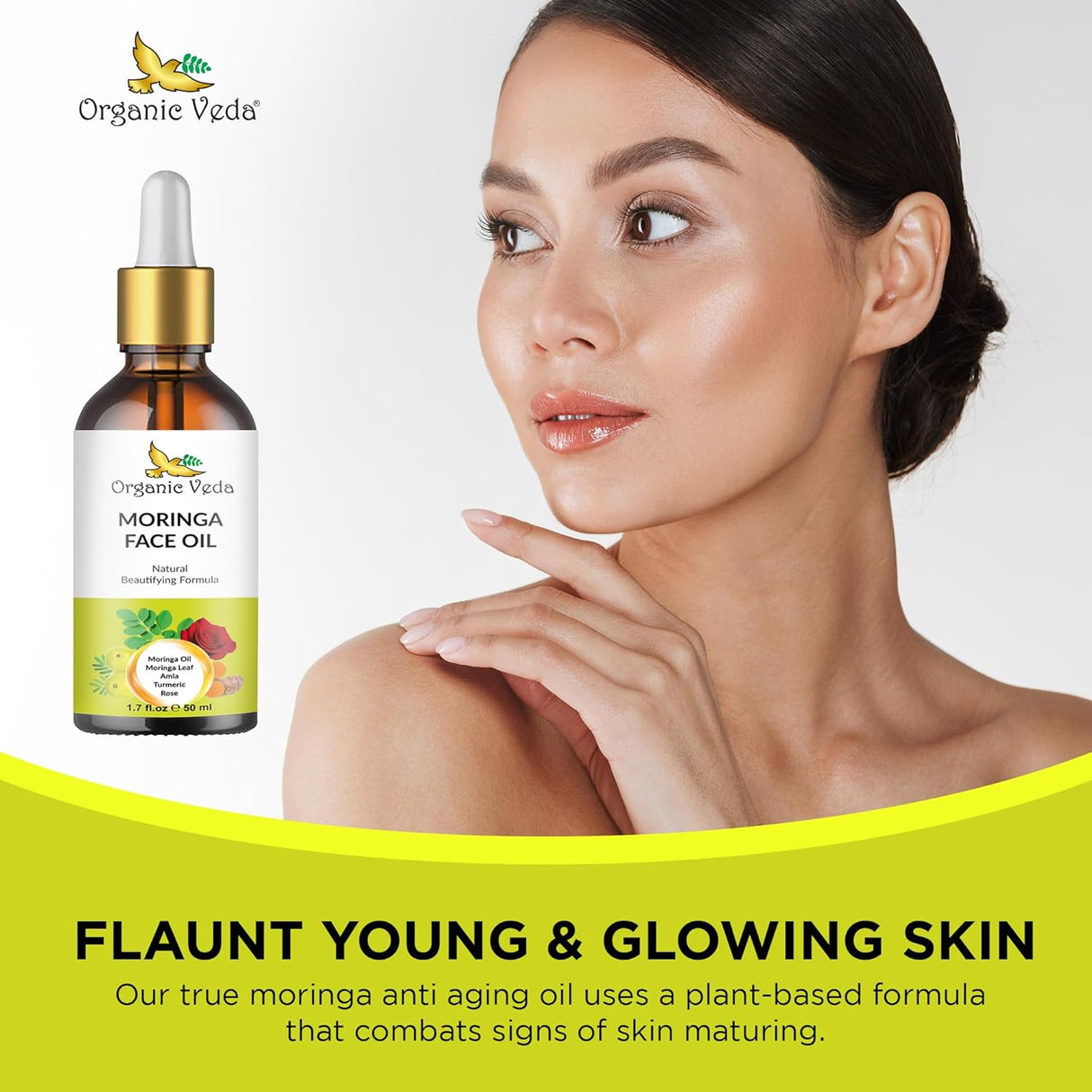 Aceite Facial de Moringa con Cúrcuma y Rosa