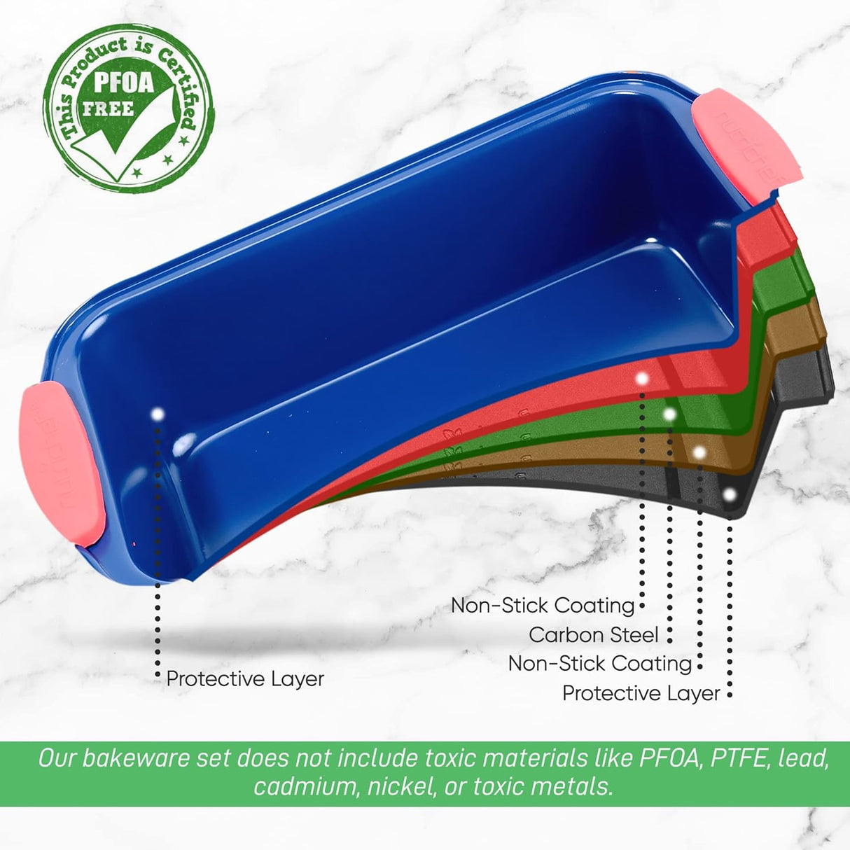 Moldes cuadrada antiadherente de 10 pulgadas BKNCSBSBL8LOAFP