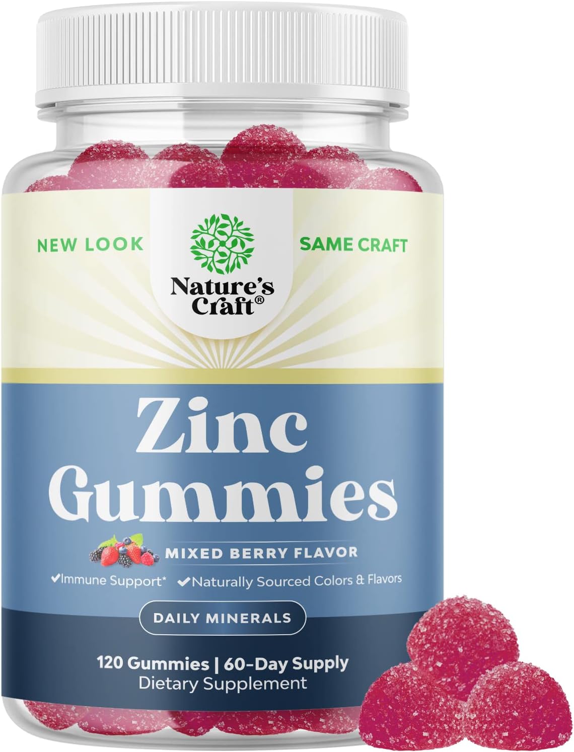 Suplementos Gomitas de zinc extra fuertes para adultos 50 mg