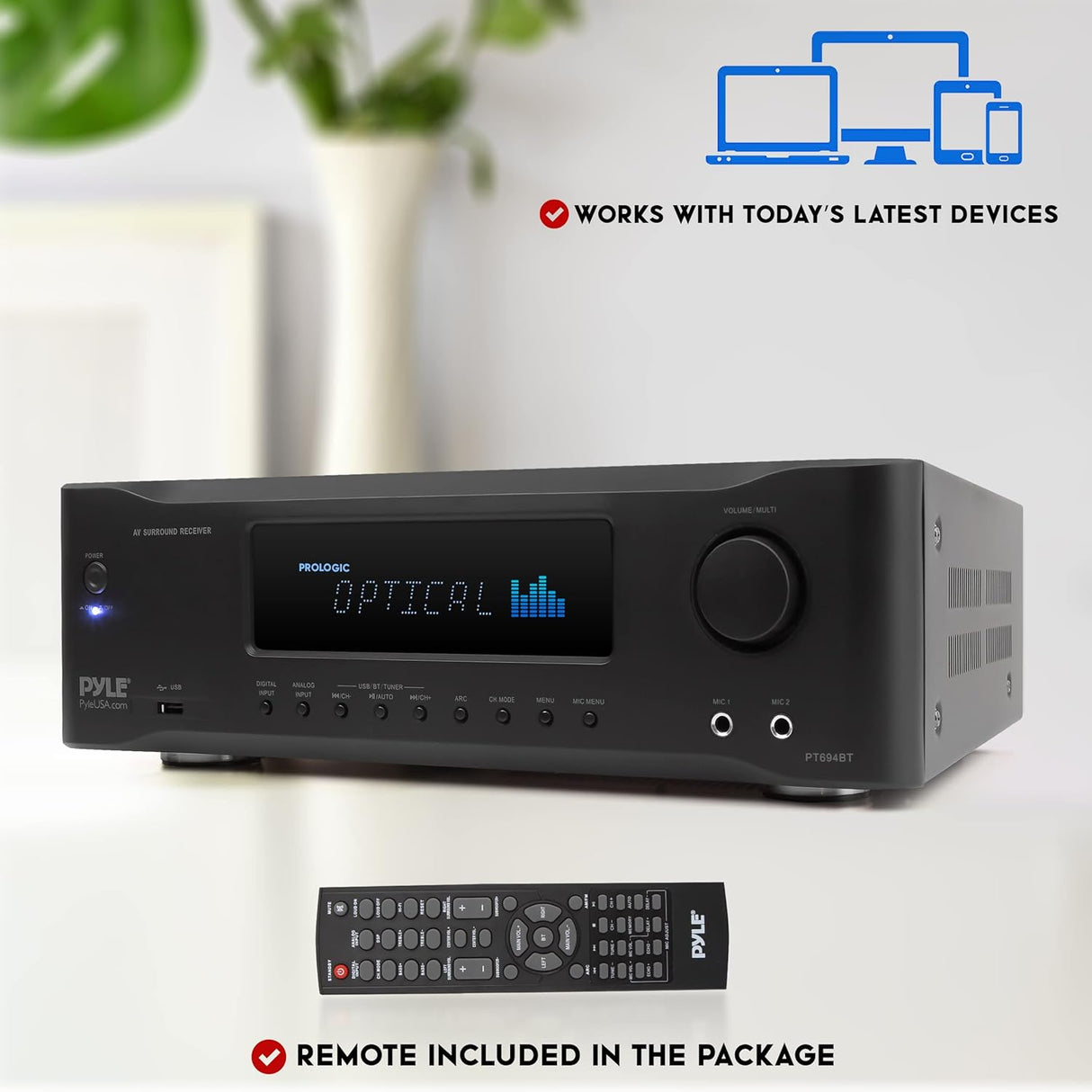 Amplificador estéreo Bluetooth PYLE-HOME PT694BT.5