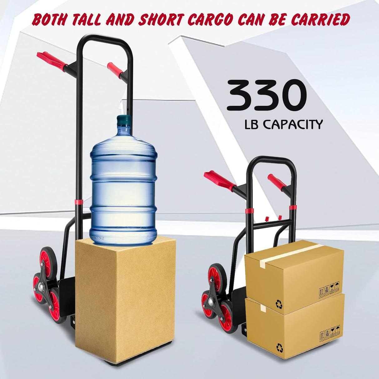 Carretilla de Escalera, Capacidad 330 Lb, Ruedas de Goma, Modelo 6R