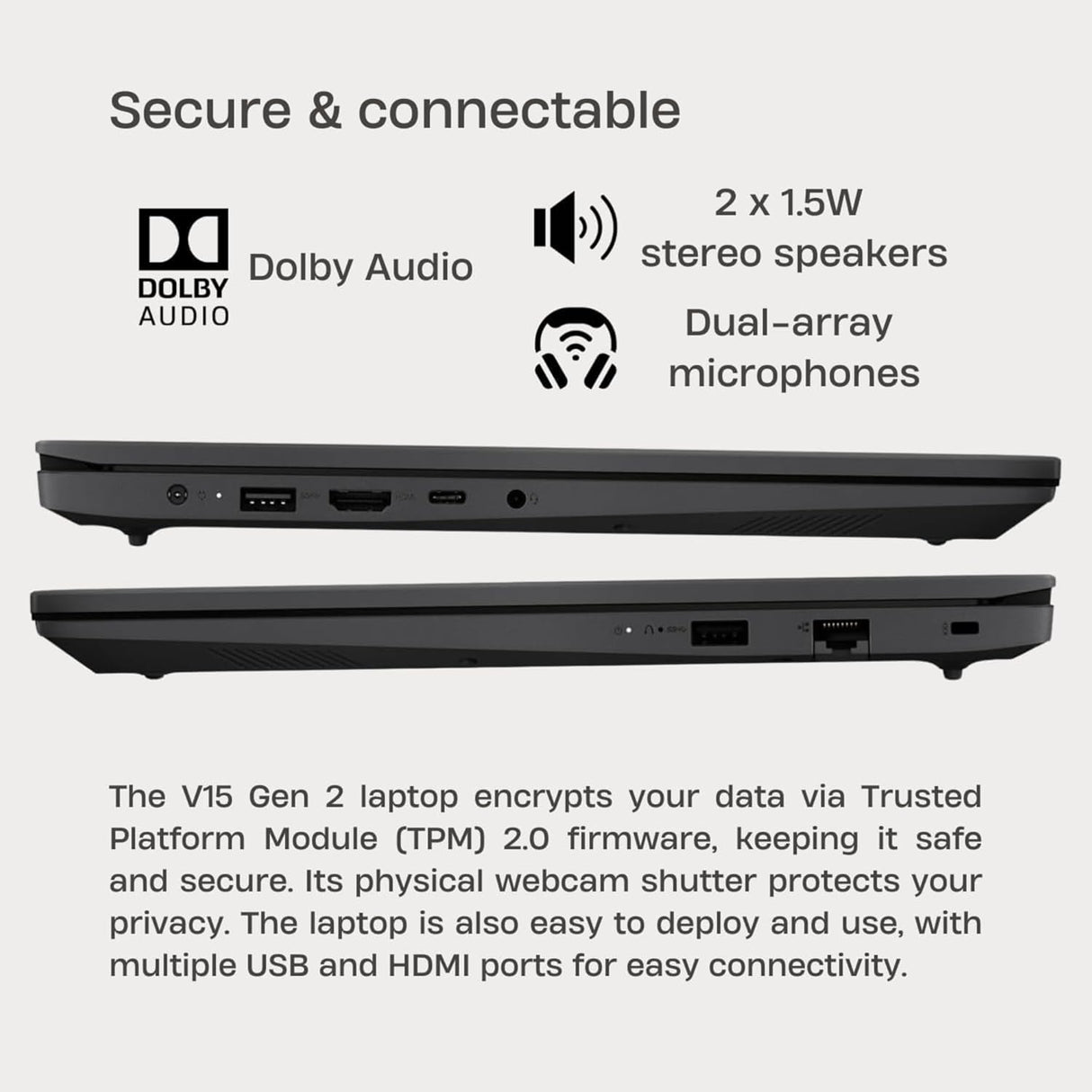 Laptop Lenovo V15, 16GB RAM, 256GB SSD, 15.6 FHD, Windows 11