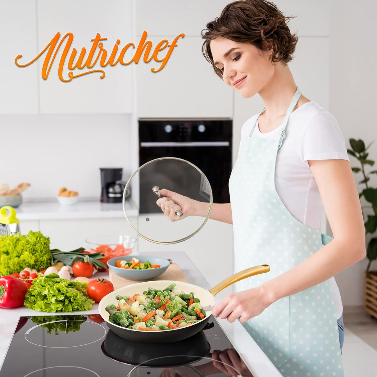 Sartén grande de 12 pulgadas antiadherente NUTRICHEF NCHG12