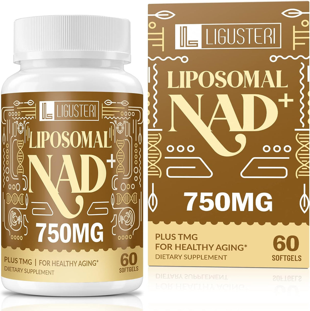 Suplemento liposomal NAD+ 750 mg de capacidad True NAD+ 60u