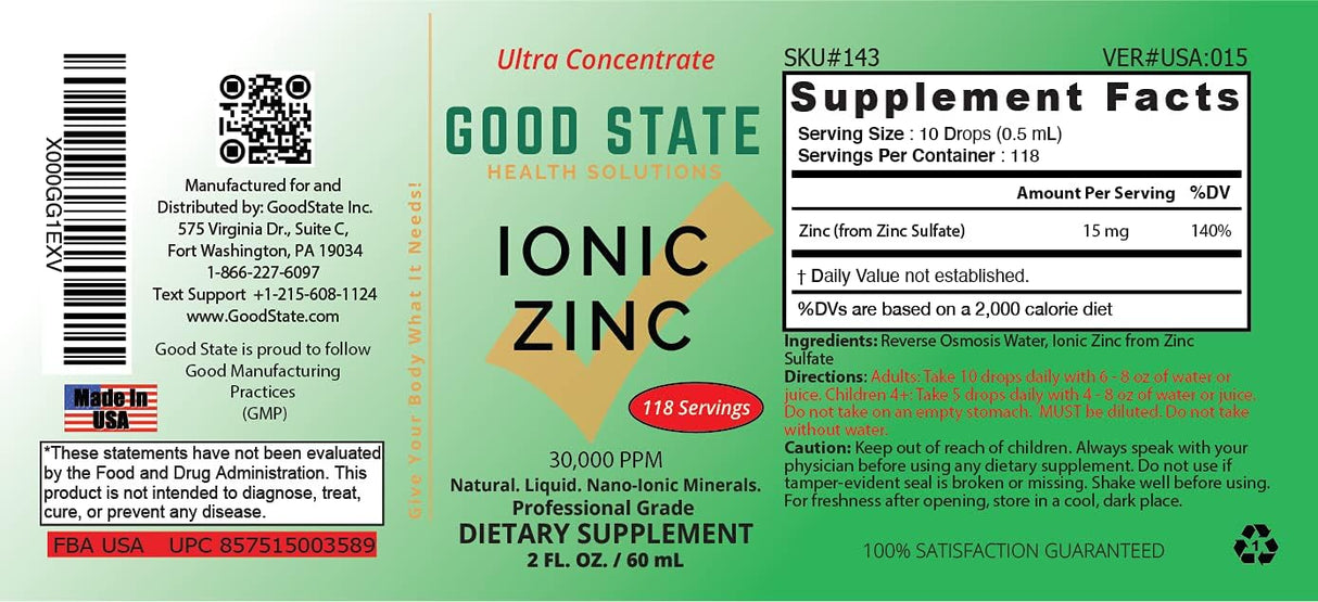 Zinc Ultra Concentrado Ionic Liquid Good State