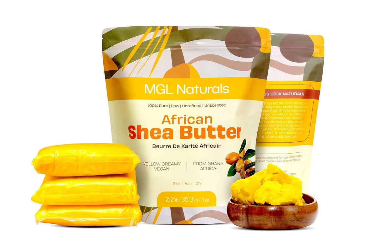 Manteca de Karité Africana Cruda, Vegana y Orgánica - 2.2 lb