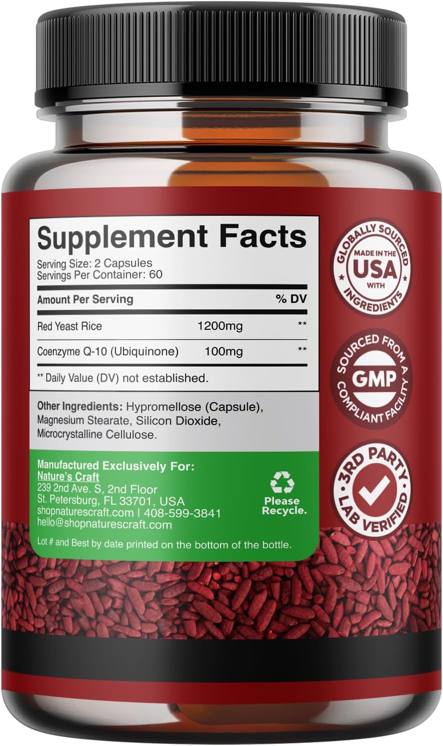Suplemento de Arroz Rojo con CoQ10 - Fórmula Saludable 240 Caps