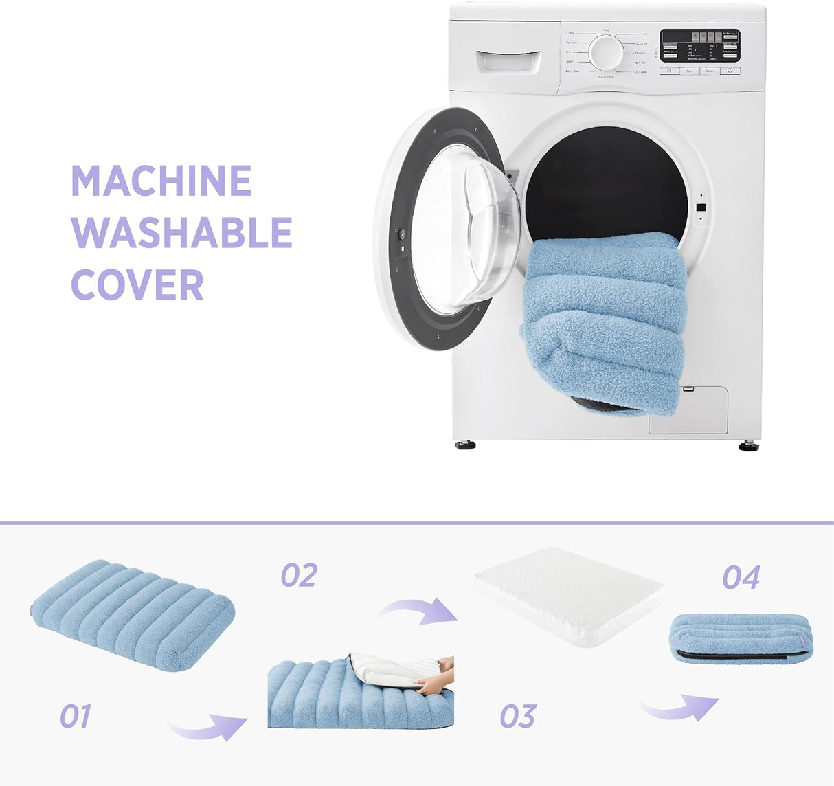 Cama ortopédica de espuma para perros con funda extraíble