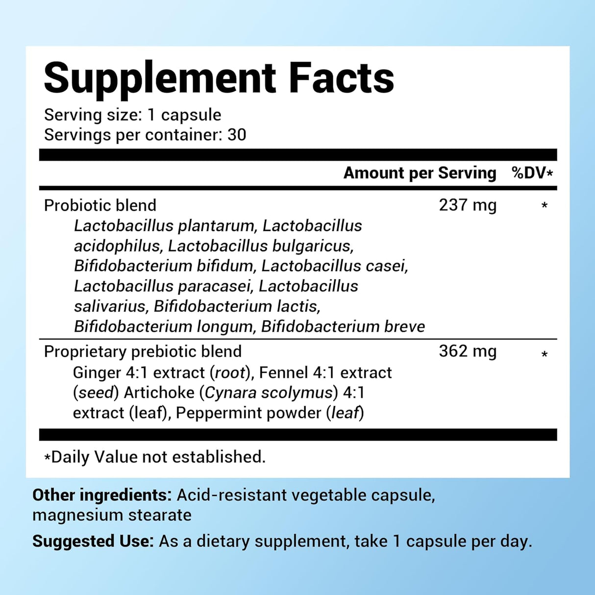 Suplementos probióticos 60 mil millones para salud intestinal