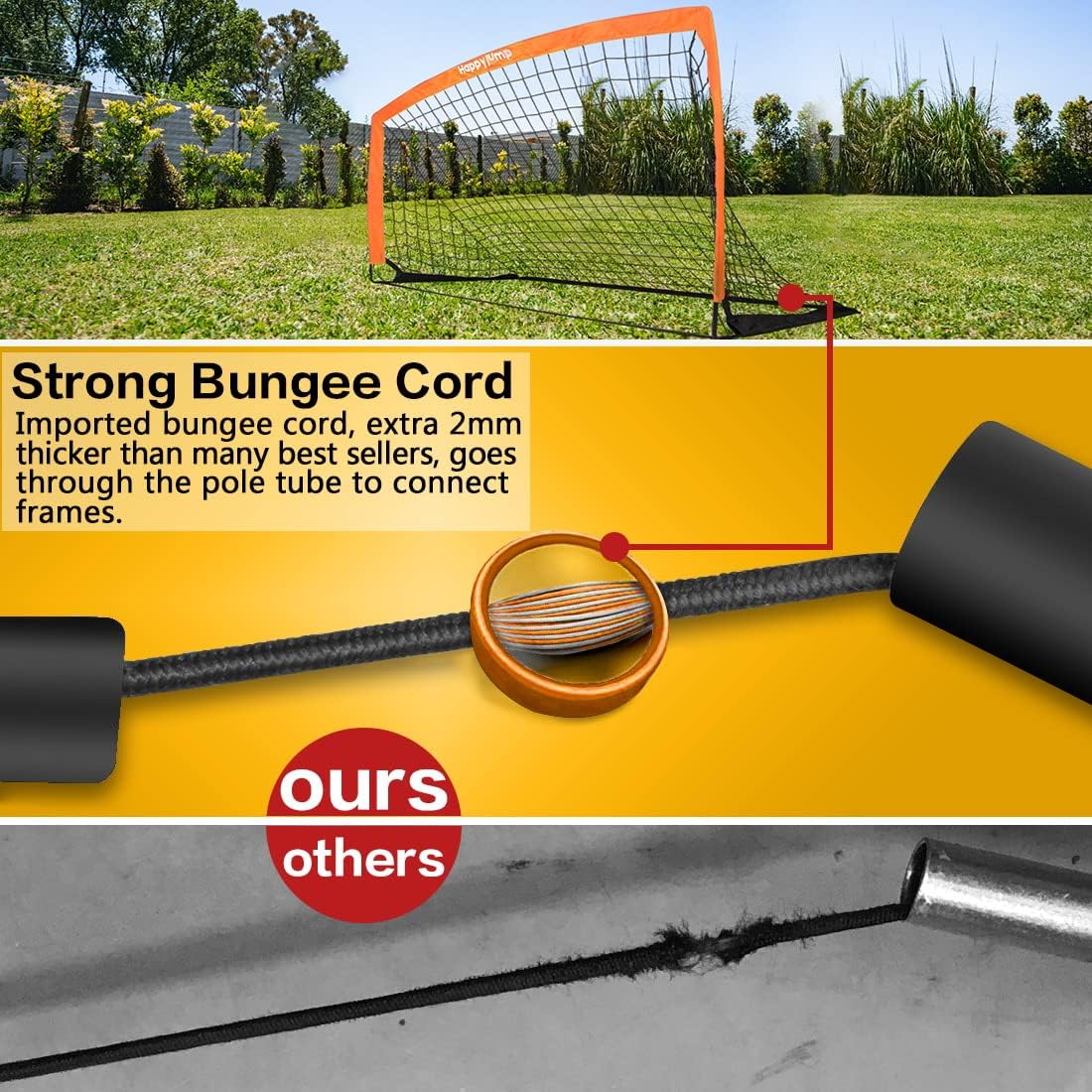 Happy Jump Red de fútbol de portería para patio trasero