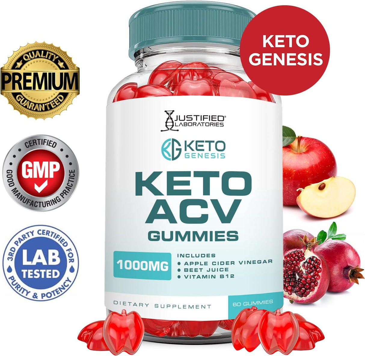 Keto Genesis Keto ACV Gummies Fórmula avanzada de 1000 mg