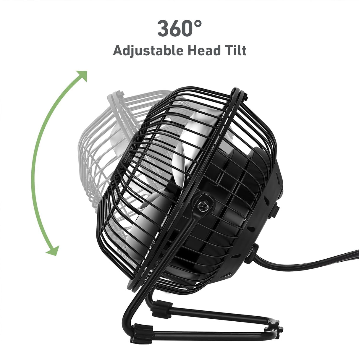 HOLMES Ventilador de Escritorio Mini 4 Alta Velocidad, 4 Aspas