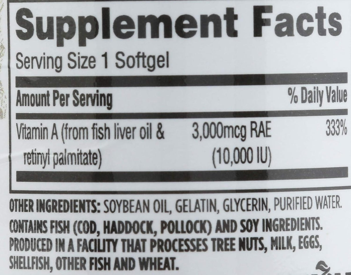 Suplementos Alimenticios Vitamina A 10K UI 100 cápsulas